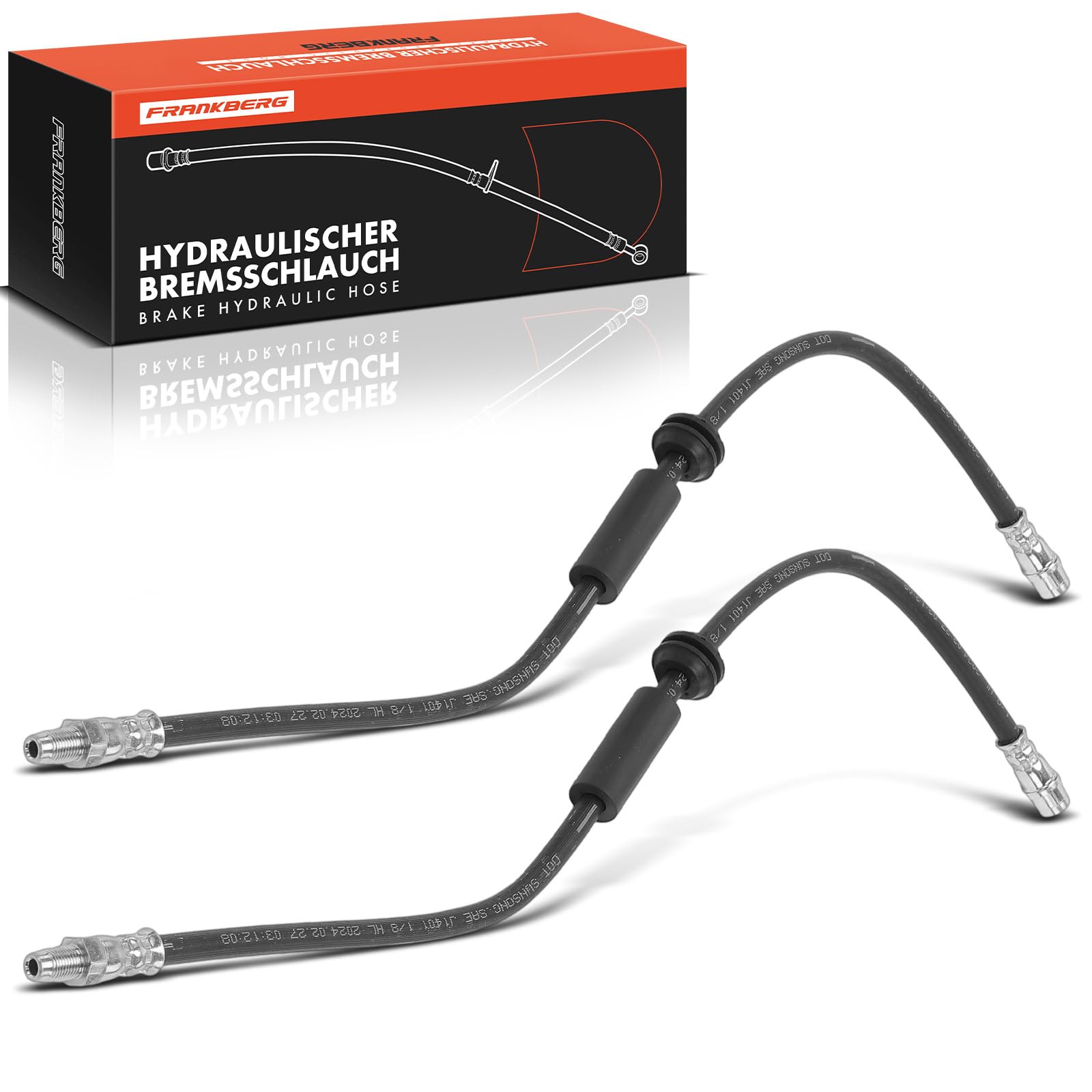 Frankberg 2x Manguera de Freno Latiguillos de freno Parte delantera izquierda derecha Compatible con Clase M W164 GL-Klasse X164 Replace# 2514200548