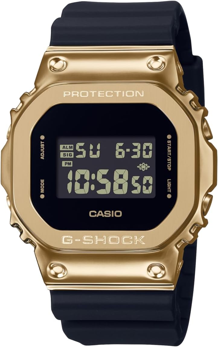 G-Shock Casio Stay Gold Series Digital Metallic Gold and Black Resin Strap Watch | GM-5600G-9