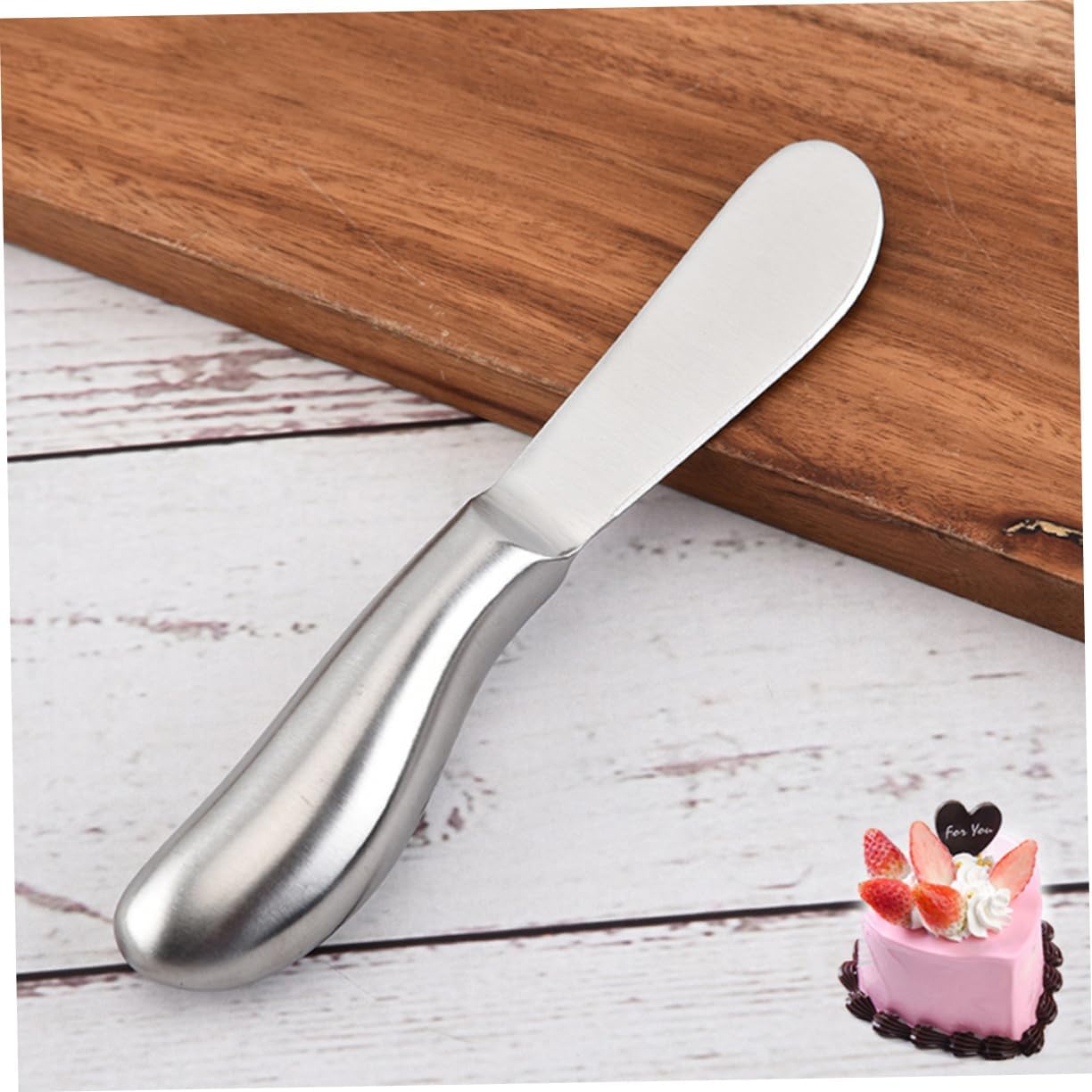 2pcs Stainless Steel Butter Spreader and Cream Spatula for Cheese Cake Icing and Jam Kitchen Utensil for Home Baking and Catering Needs Silver