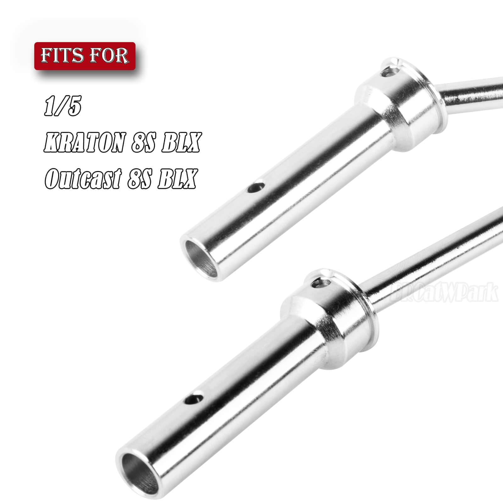 BRCatWPark for 1/5 Arrma KRATON 8S BLX/Outcast 8S BLX, 2PCS Front/Rear Drive Shaft Upgrades Parts Hop-up for 1/5 Arrma Outcast/KRATON 8S BLX,Silver