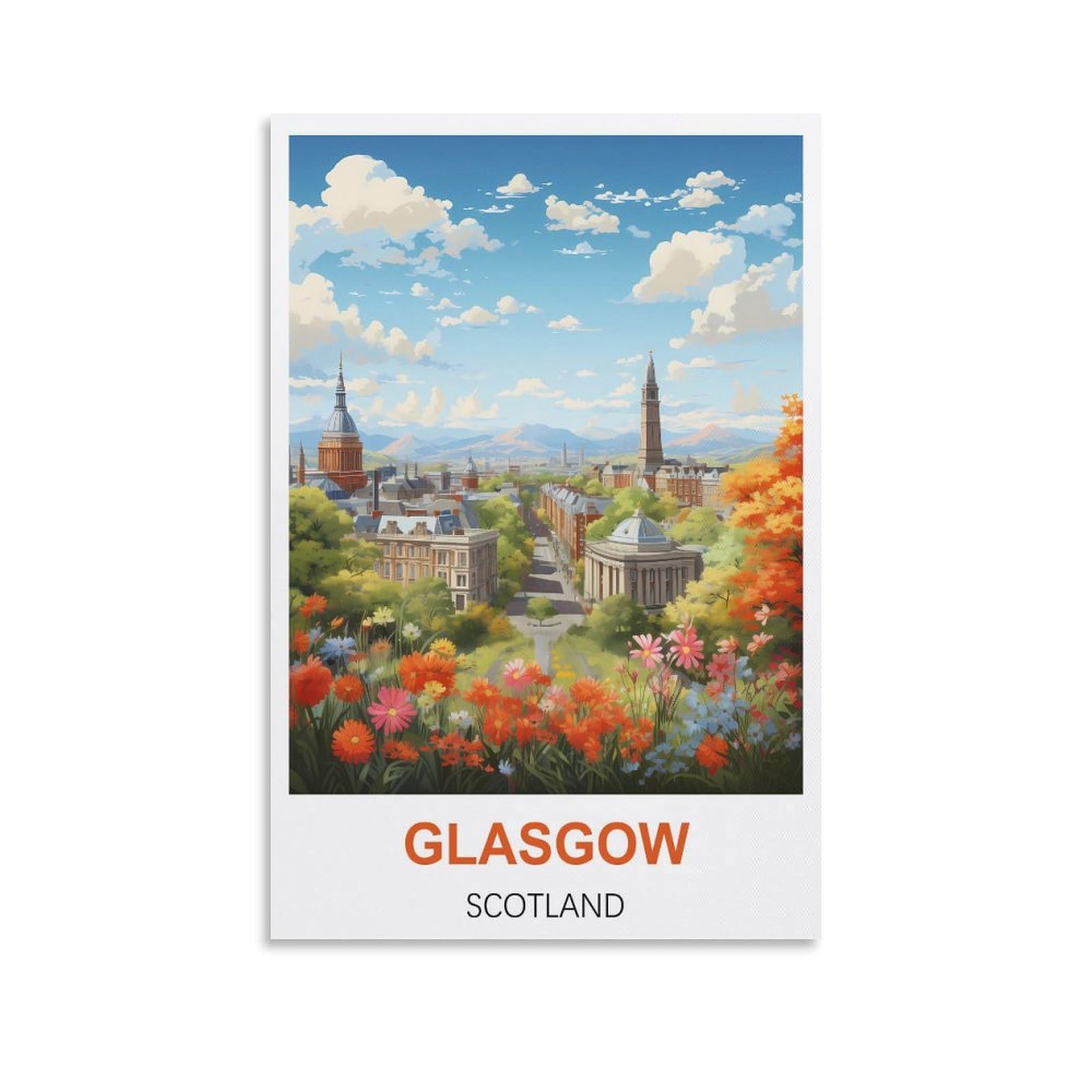 Metal Sign Tin Sign,Glasgow Scotlands,Garden & Kitchen Poster, Inspirational Sign Home Wall Art Decor for Home Kitchen Bar Club Decoration 30x40cm