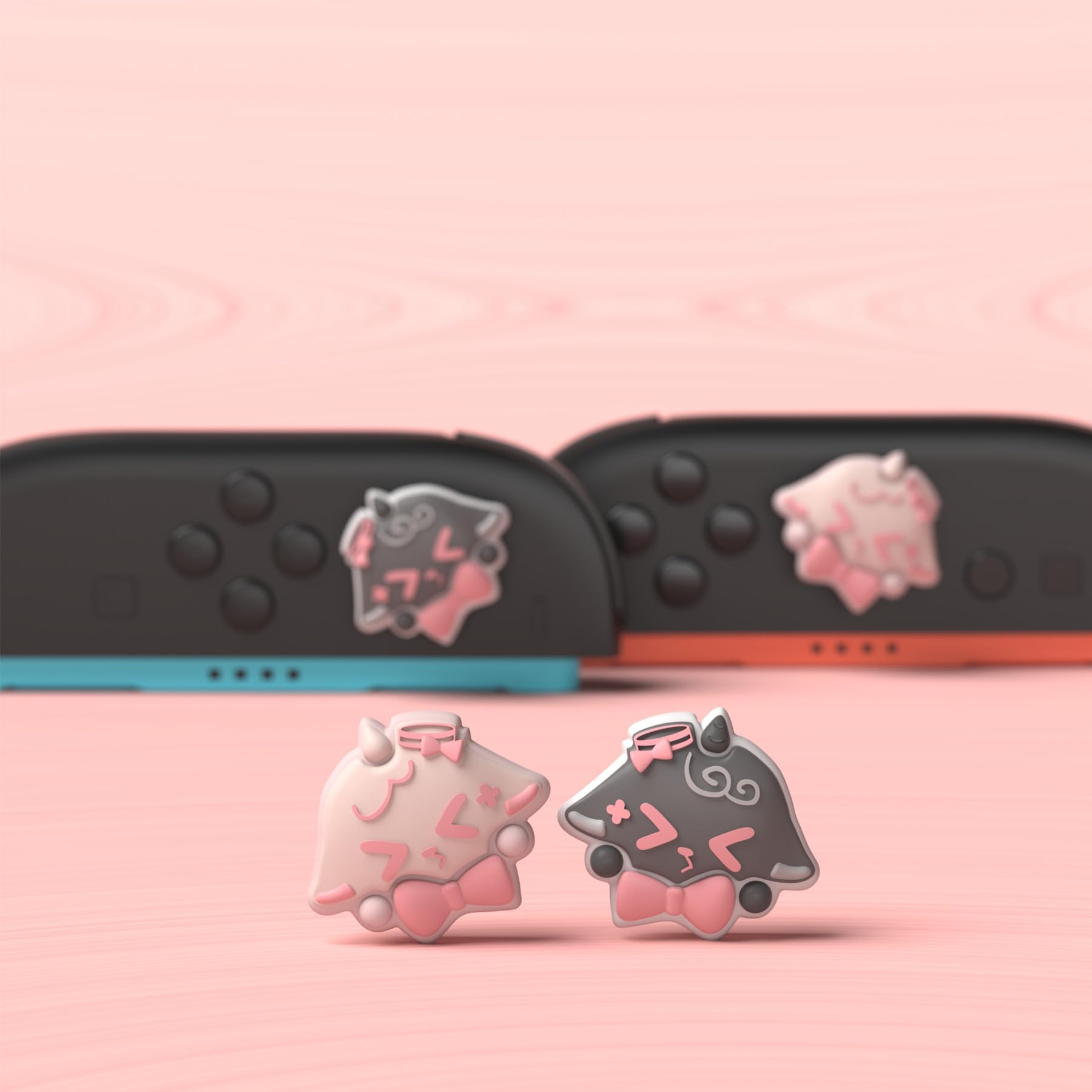 PlayVital 4 Piezas de Agarres para el Pulgar para Nintendo Switch 2 2025, Kawaii Tapas de Silicona para Joysticks de Joycon, Protector para Joystick, Accesorios para Switch 2 (Oveja Mimada)