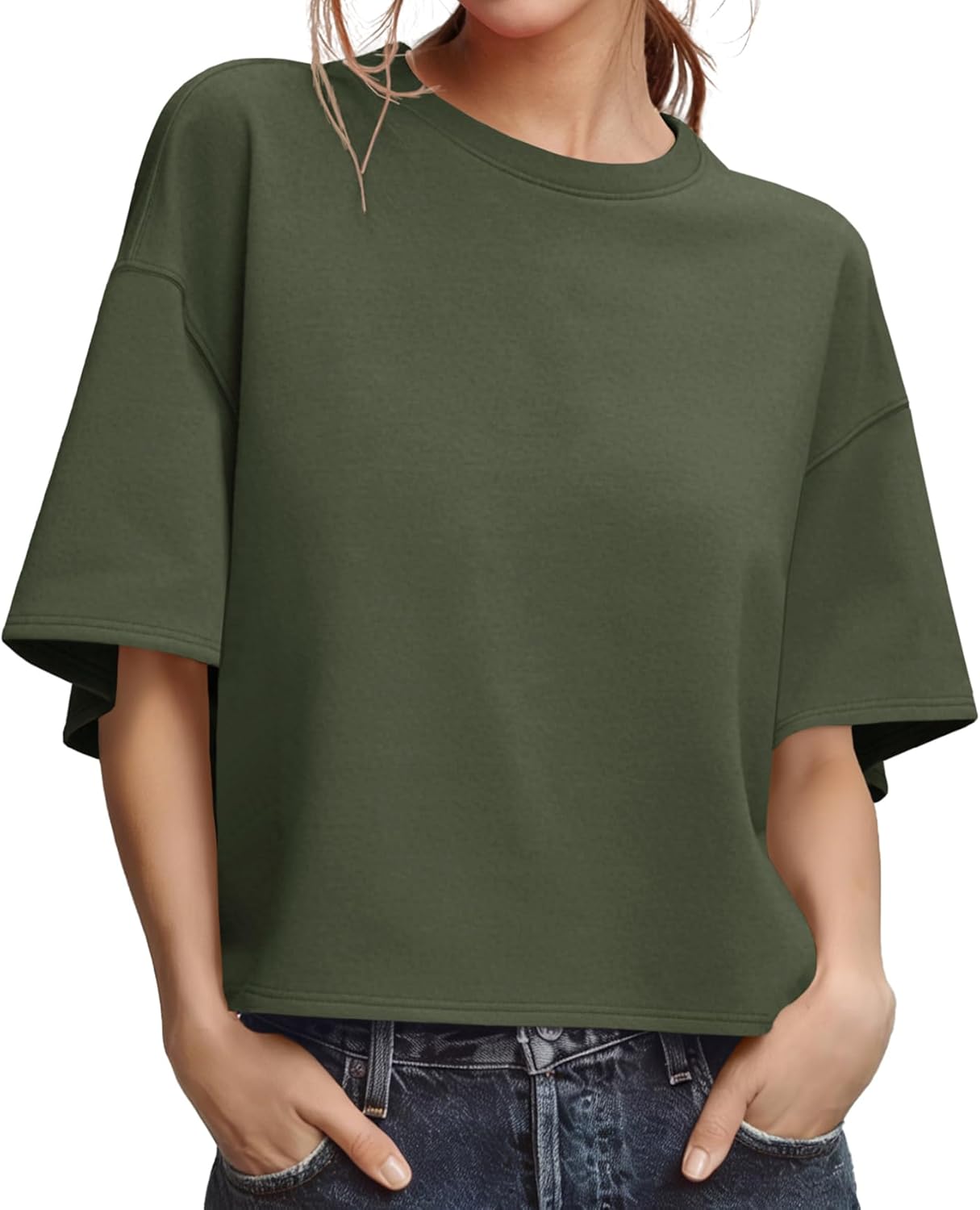 UNCLECAT Womens Oversized T Shirts Summer Short Sleeve Tops Basic Crewneck Causal Tee