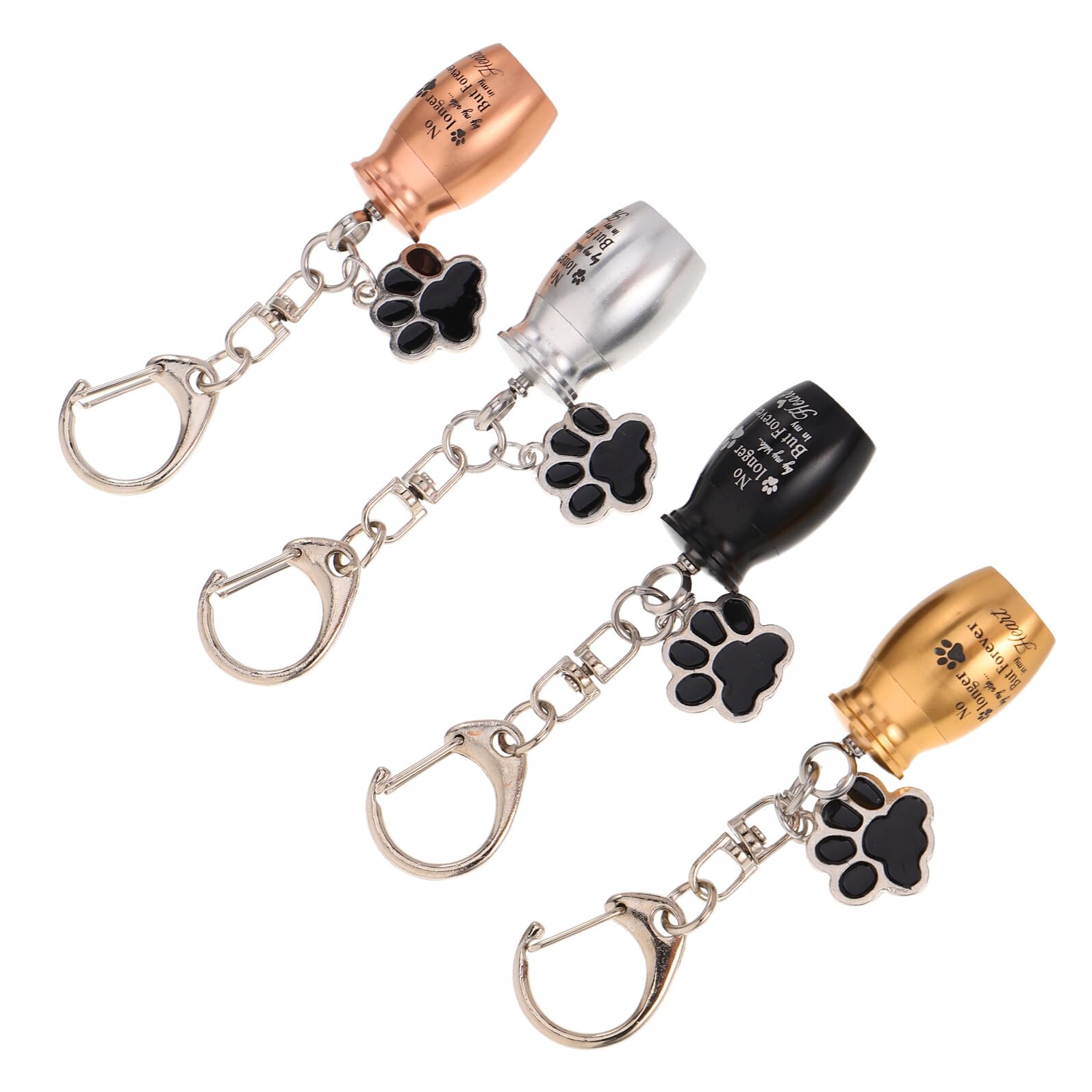 Porte-clés urne pour cendres de chien et chat en métal solide noir