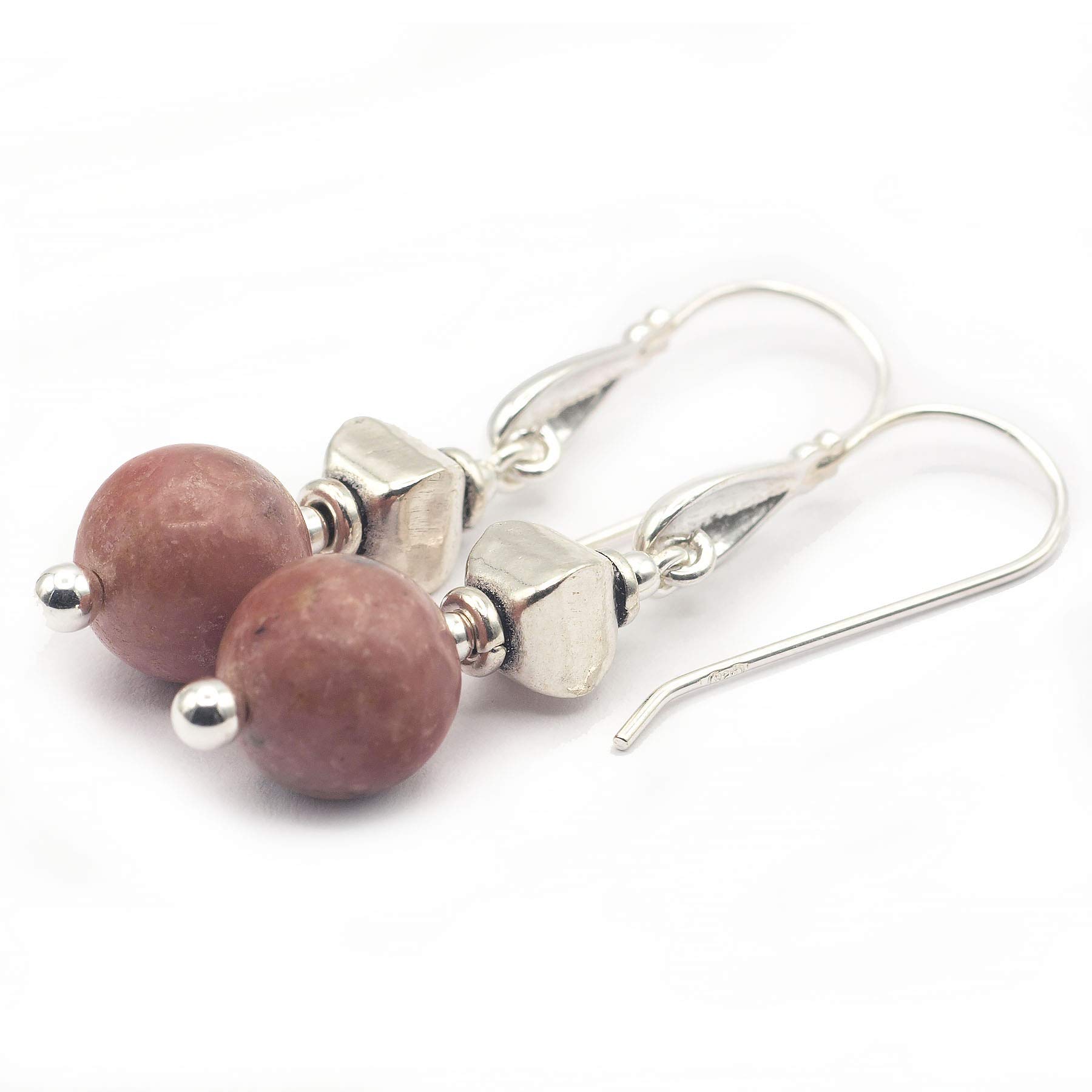 Pendientes Rodonita y Plata 925