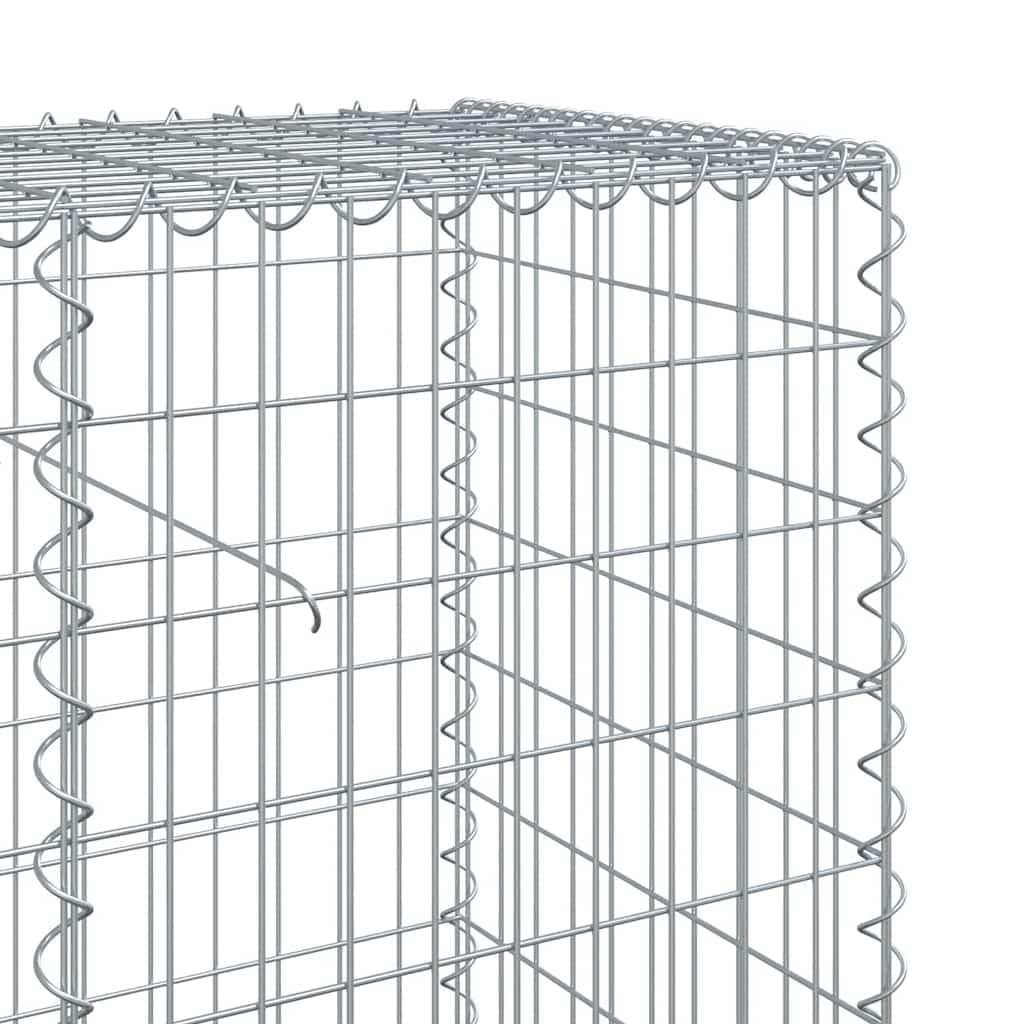 Gavión con tapa, 1100 x 50 x 100 cm, cesta de piedra de metal | Cesta de malla de alambre resistente para paisajismo en el jardín, estabilizada por ganchos espaciadores.