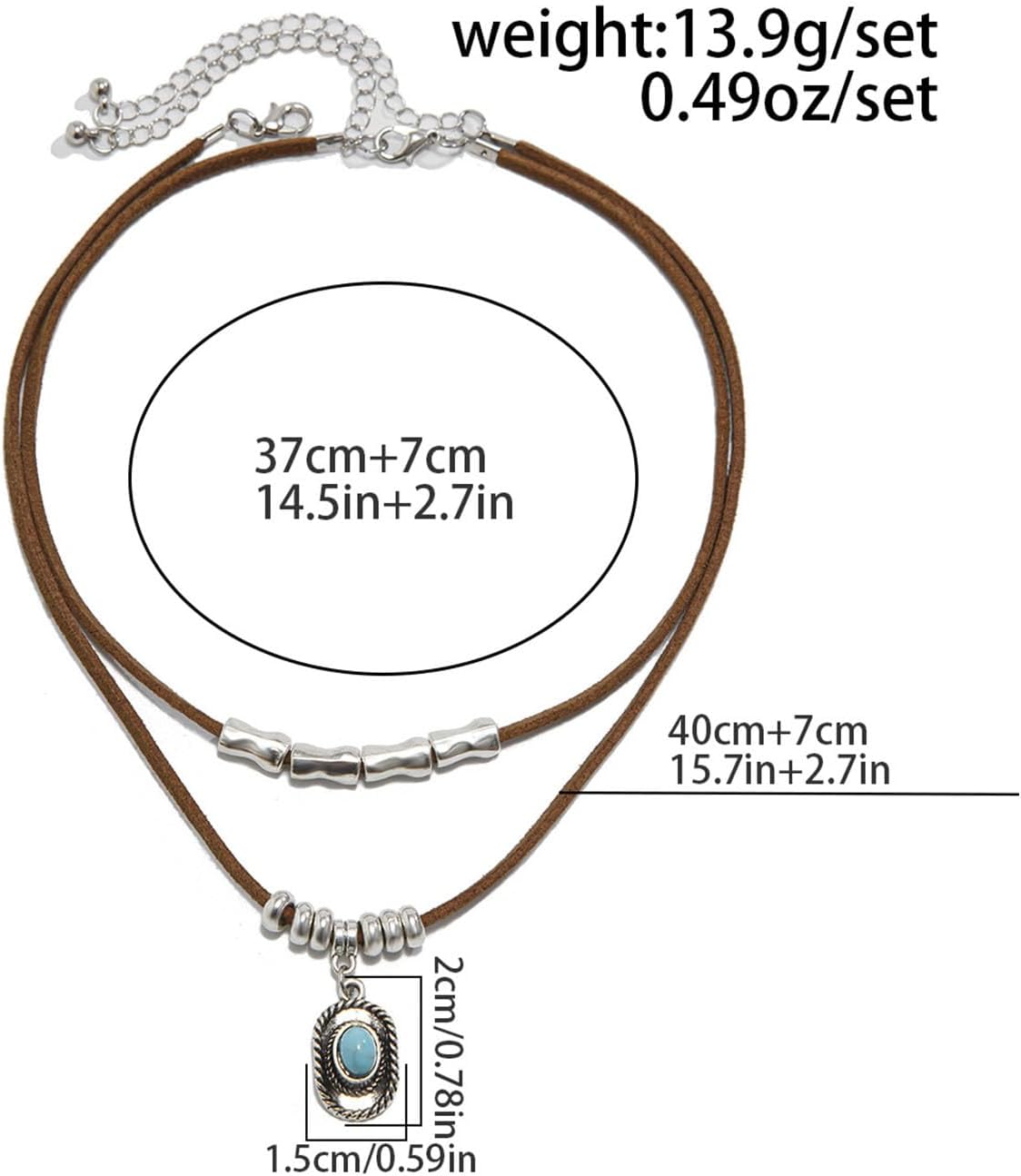 Western Necklace for Women Turquoise Beaded Necklaces Cowgirl Necklace for Women Western Cowboy Hat Necklaces Country Concert Accessories - Image 4