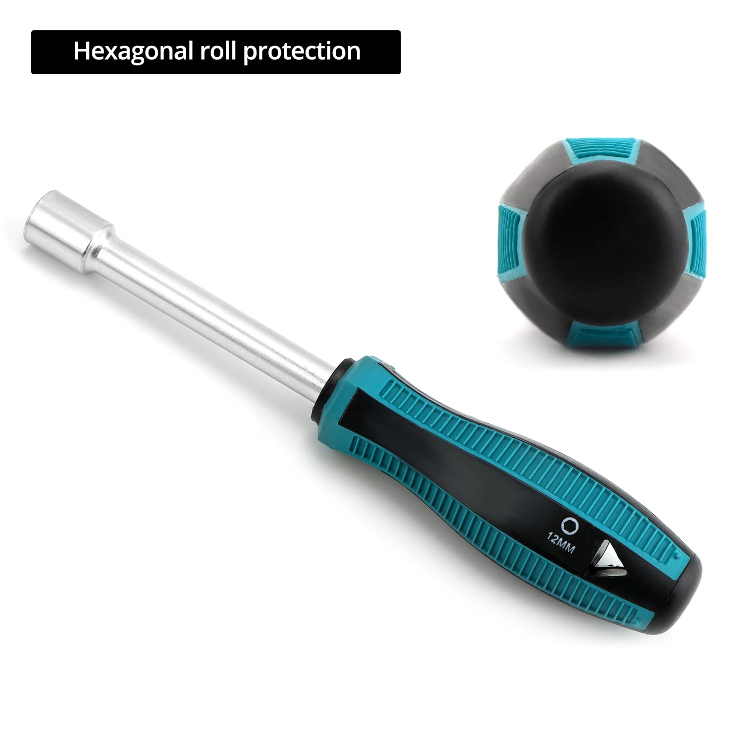 QWORK® 7 Pezzi Cacciavite a Bussola, 6-12 mm Set Cacciaviti, Chiavi a Tubo, per Viti Esagonali