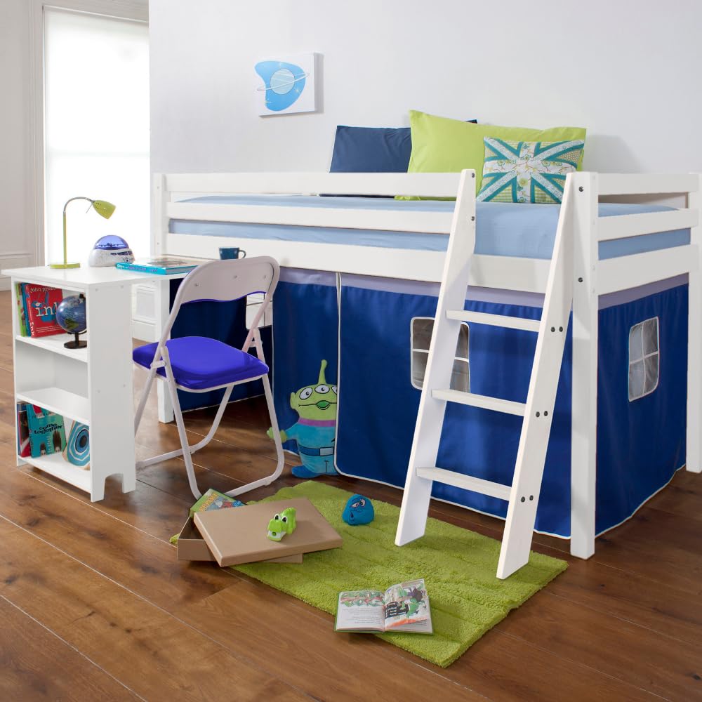 Noa and Nani Tent for Midsleeper Cabin Kids Loft Bed with Desk in Blue