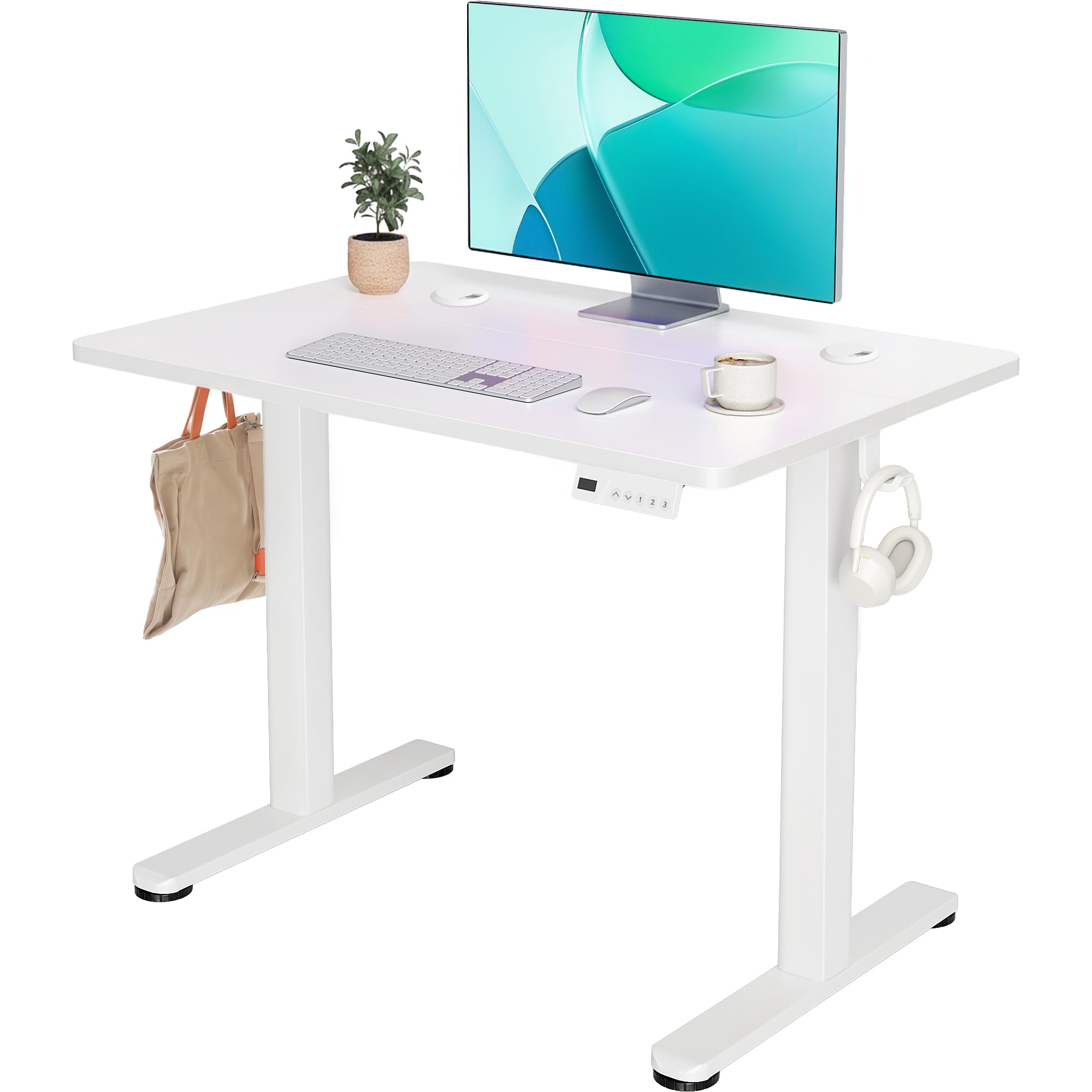 YDN 35 x 20 Inch White Electric Standing Desk