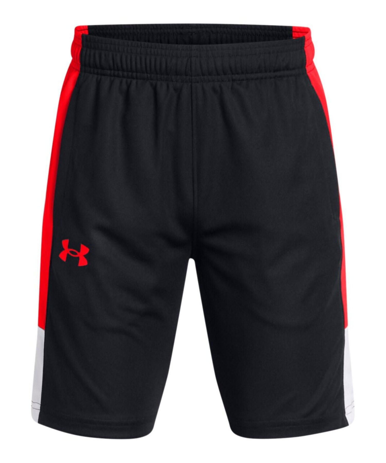Under Armour Boys Baseline Basketball Shorts, Black / / Racer Red, M UK