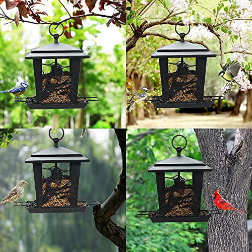 Birdream Bird Feeders For Outdoors Hanging, Metal Wild Bird Feeder With Transparent Baffle thumb #6