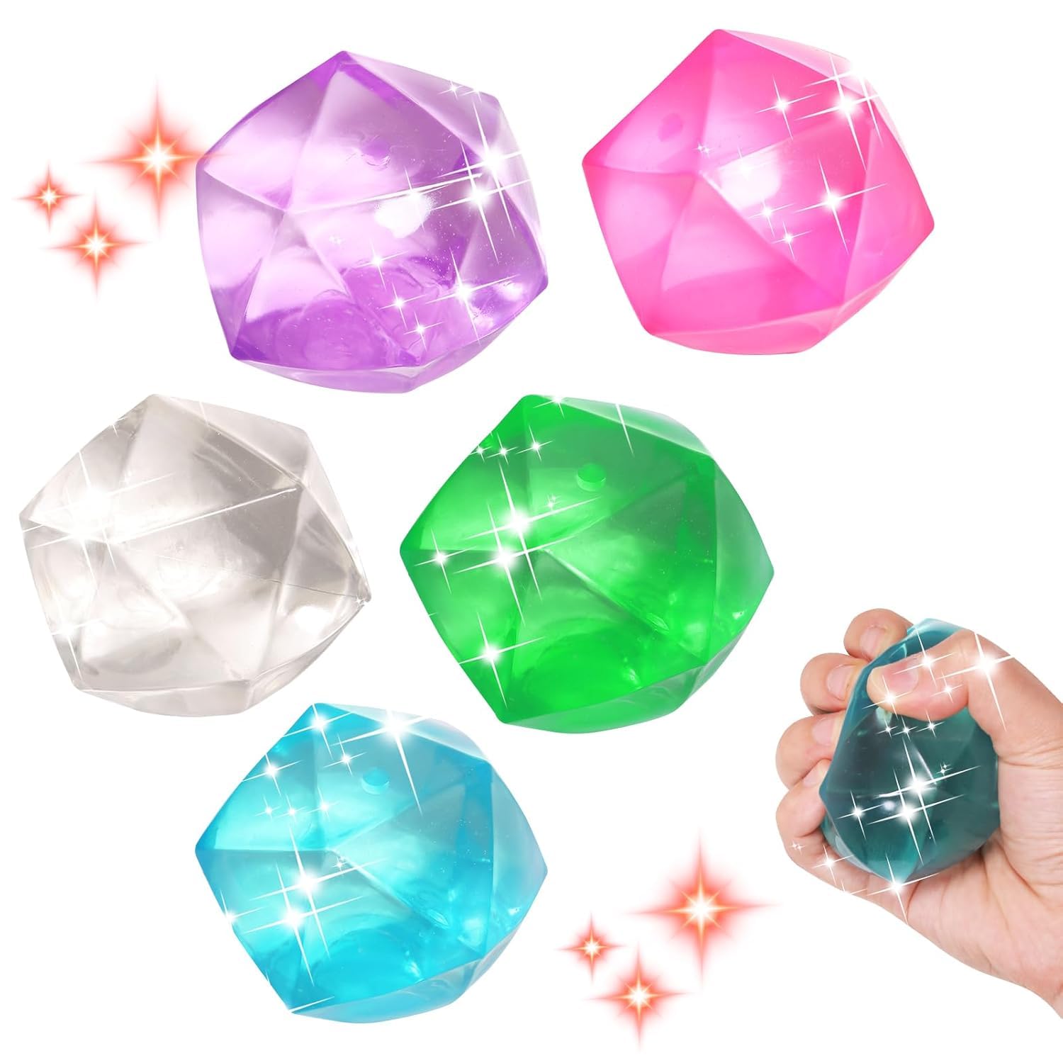 “2PCS Ice Cube Squishy Stress Balls - Multicolor Masonry Square Sensory Fidget Toys for Kids & Adults, Slow Rise Stress Relief Balls, Anxiety Therapy Toys, Fun Gift Idea”