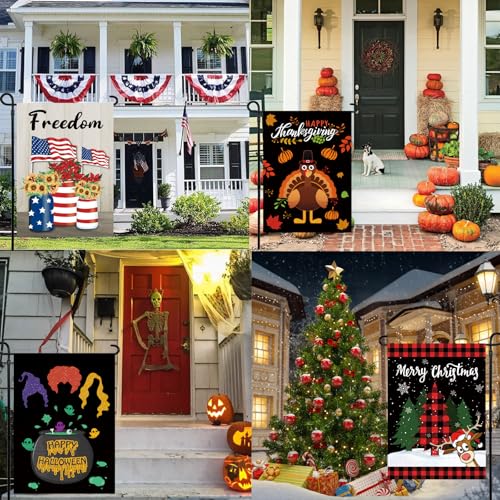 Pating Seasonal Garden Flags Set of 12 Double Sided 12 x 18 Inch, Small Yard Flags for Outside, Christmas Halloween Easter Valentine's Day Outdoor Decor, Holiday Garden Decorations for All Seasons by Pating - Image 7