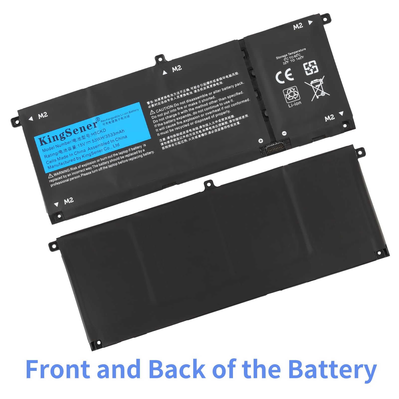 H5CKD 53WH Batteria per Dell Latitude 3410 3510 Inspiron 5300 5401 5408 5501 5508 5400 7405 7300 7500 2-in-1 Vostro 5300 5301 5401 5501 Series 07T8CD 0TXD03 09077G JK6Y6 15V