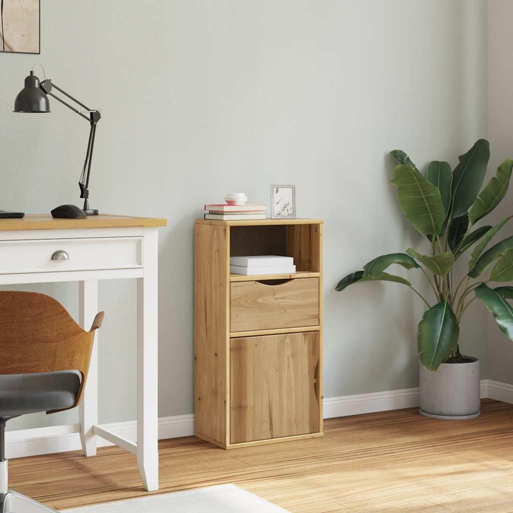 vidaXL Beistellschrank mit Schublade ODDA 40x24x79cm Massivholz Kiefer, Schrank, Aufbewahrungsschrank, Flurschrank, Sideboard, Küchenschrank