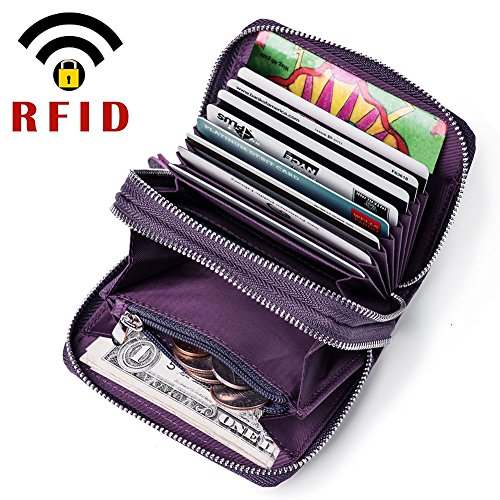 RFID Blocking Leather Wallet for Women,Excellent Women's Genuine Leather Credit Card Holder3