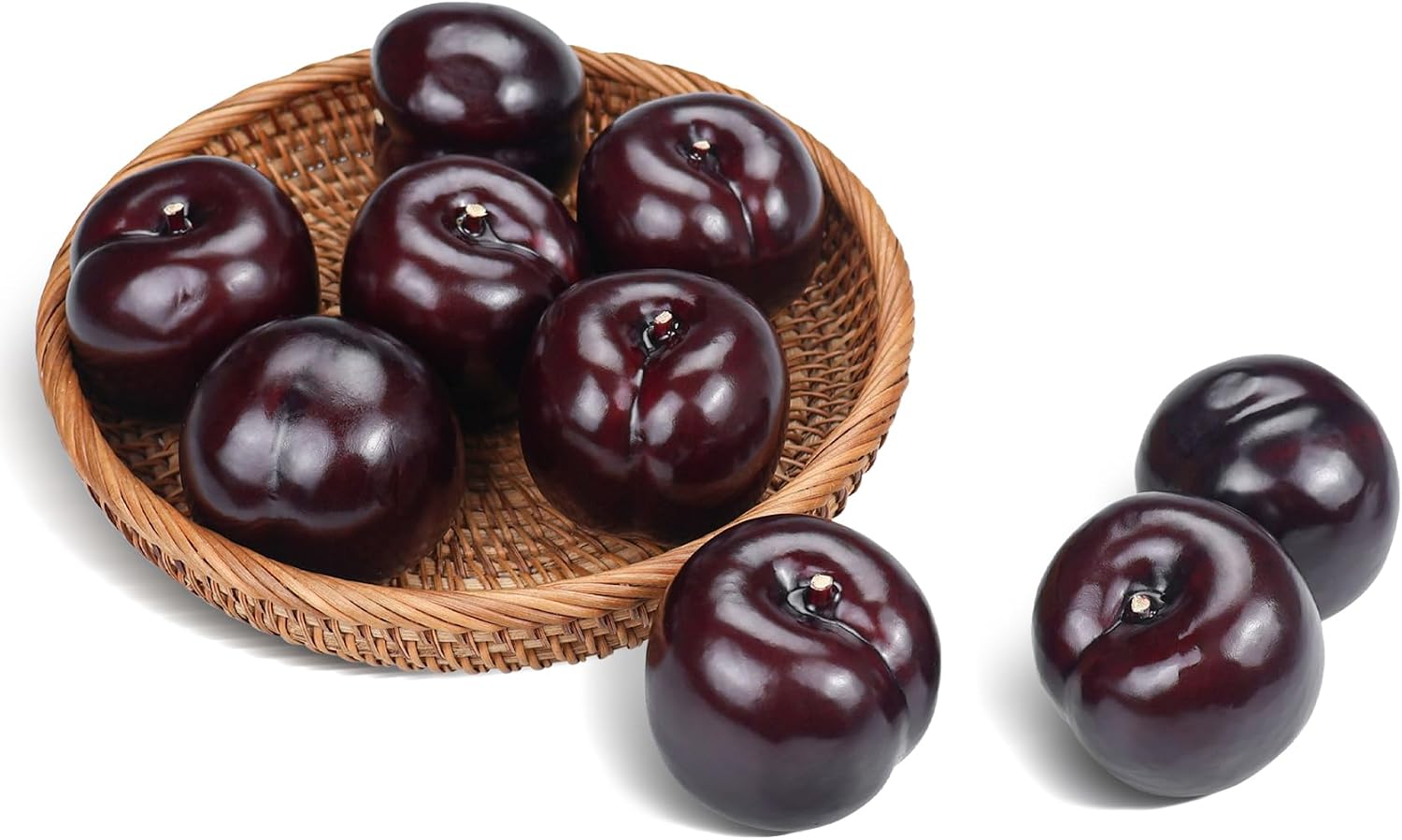 Lorigun 9pcs Artificial Lifelike Simulation Black Plum Fake Fruits Photography Props Model