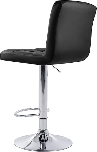 Miniatura 6 de NOBPEINT Taburetes de bar giratorios ajustables con respaldo cuadrado, marrón (juego de 2)