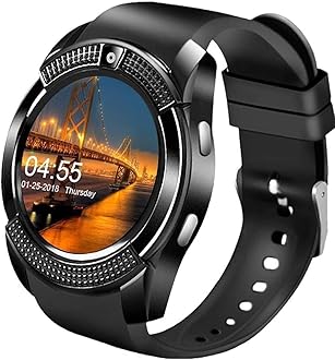 Smart Watch,Bluetooth Smartwatch Touch Screen Wrist Watch with Camera/SIM Card Slot,Waterproof Smart Watch Sports Fitness Tracker Compatible with Android iOS Phones Samsung Huawei for Kids Women Men