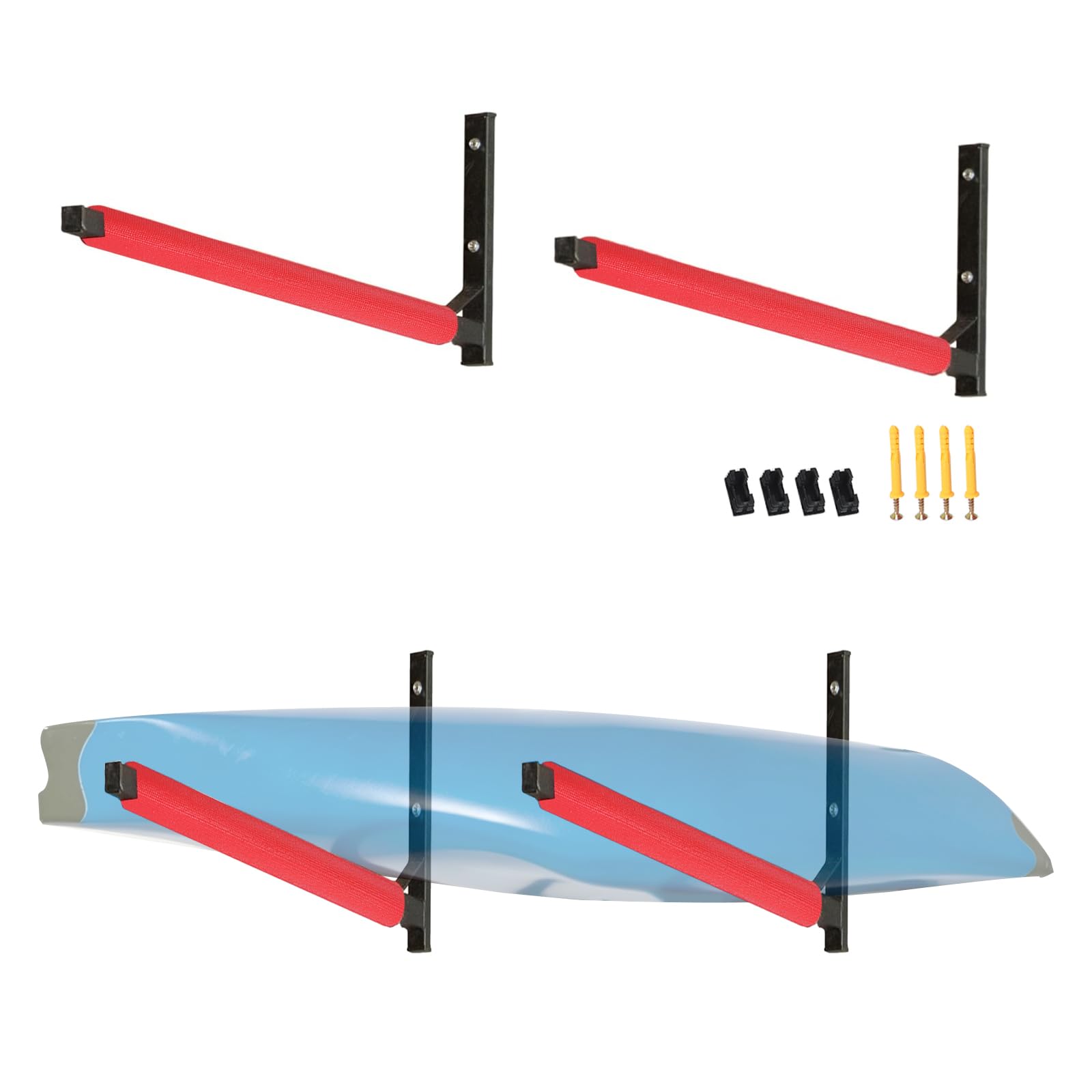 2 soportes de pared de 80 cm, soporte de pared para cajas de techo, canoas y tablas de surf, para guardar cajas de techo, esquís, tablas de surf, herramientas de jardín, cajas de esquí