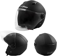 A-Pro Jet Helmet Visor Scooter Quad Bike ECE 22-06 Approved Matt Black S