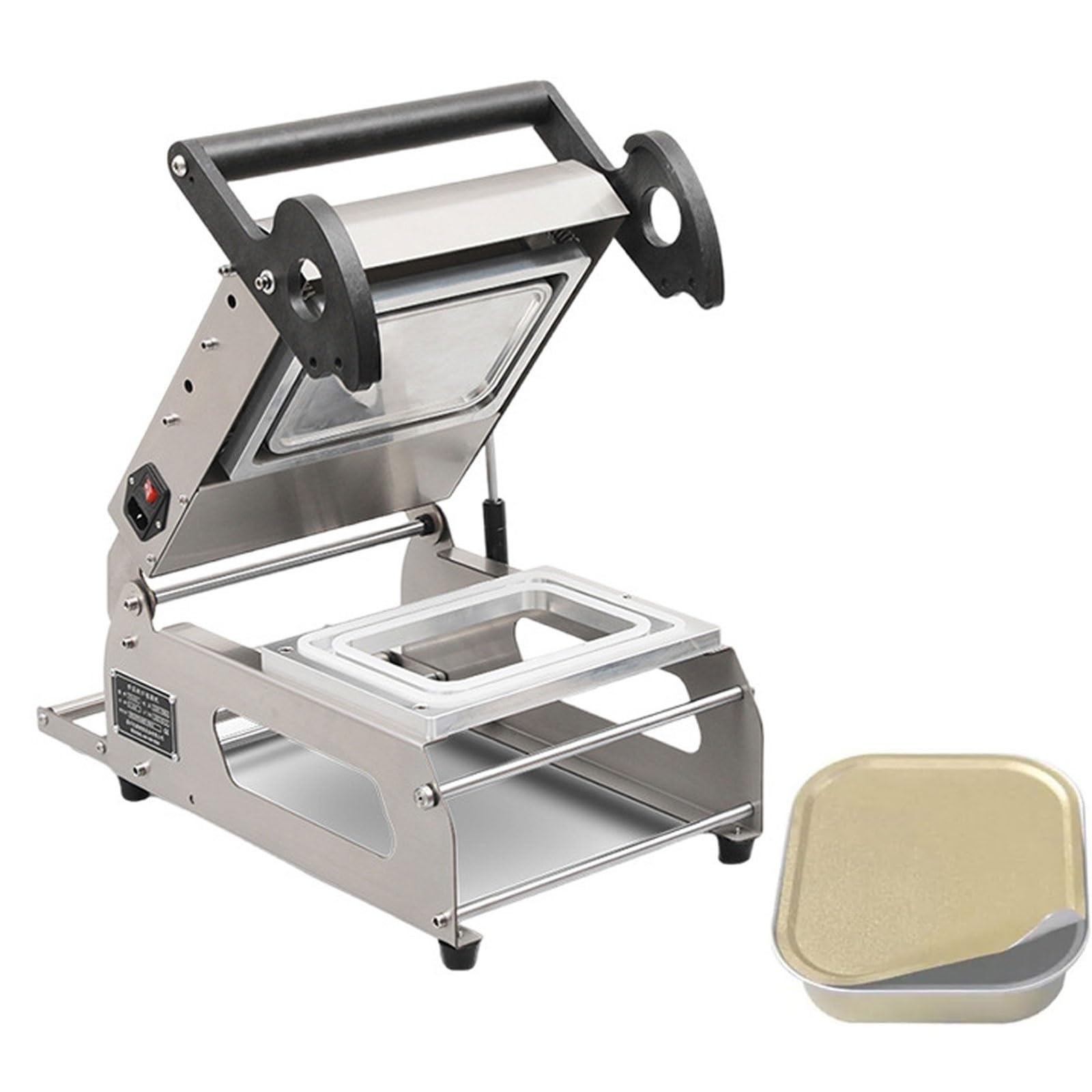 ASerZenith Hand-Pressed Food Packaging And Sealing Machine, 600W Commercial Lock Fresh Sealer, 7-8 Times/Minute, Max Roll Film Width 180Mm, For Restaurant, Cake Shop