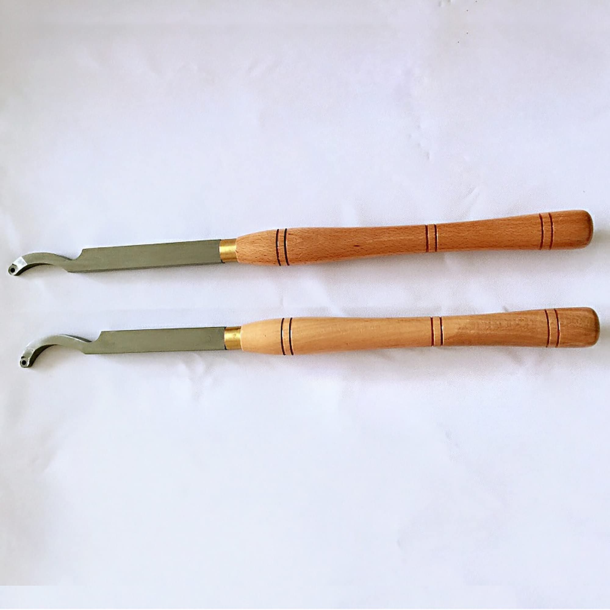 Utensili per Tornio Legno Utensile per Scalpello da Tornio Scavatrice a Collo di Cigno con Manico in Legno Massello per Hobbista del Legno Fai-da-Te O Falegname (3 Pezzi)