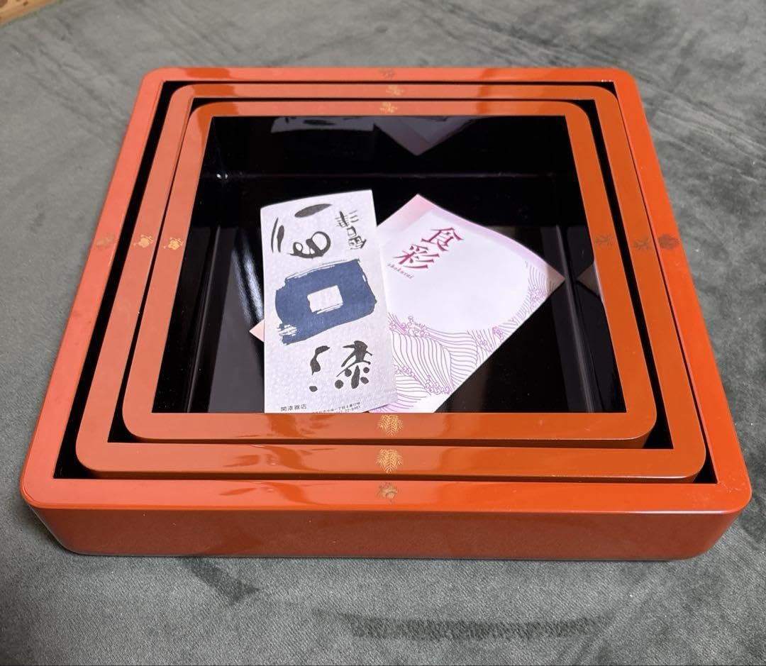【新品】会津塗　関漆器店　角盛器　外箱あり　花見盛り Amazon.co.jp: 会津塗 関漆器店 角盛器 外箱あり 花見盛り
