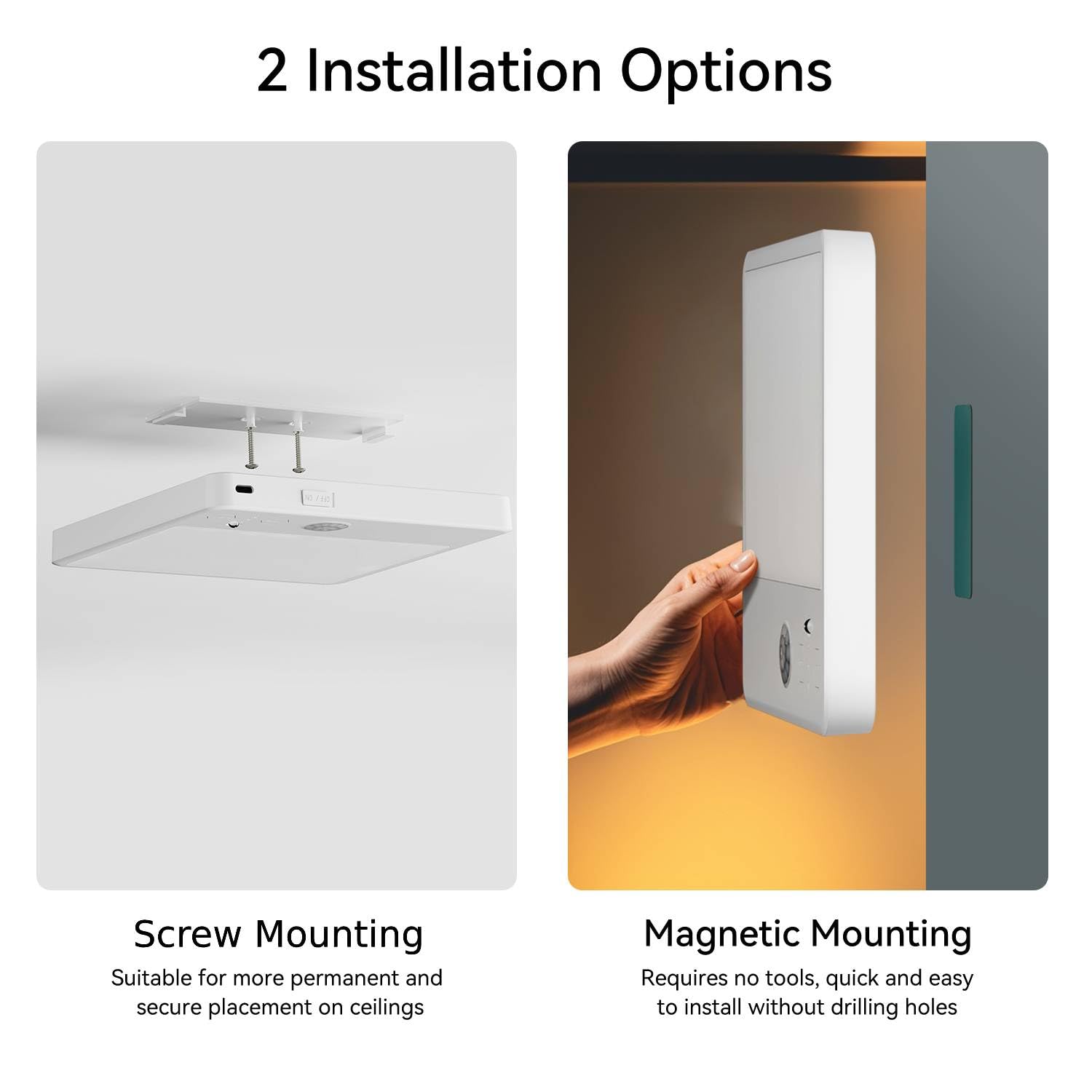 Slochi Akku-Lampe Mit Bewegungsmelder - Dimmbare LED Deckenleuchte Mit Fernbedienung