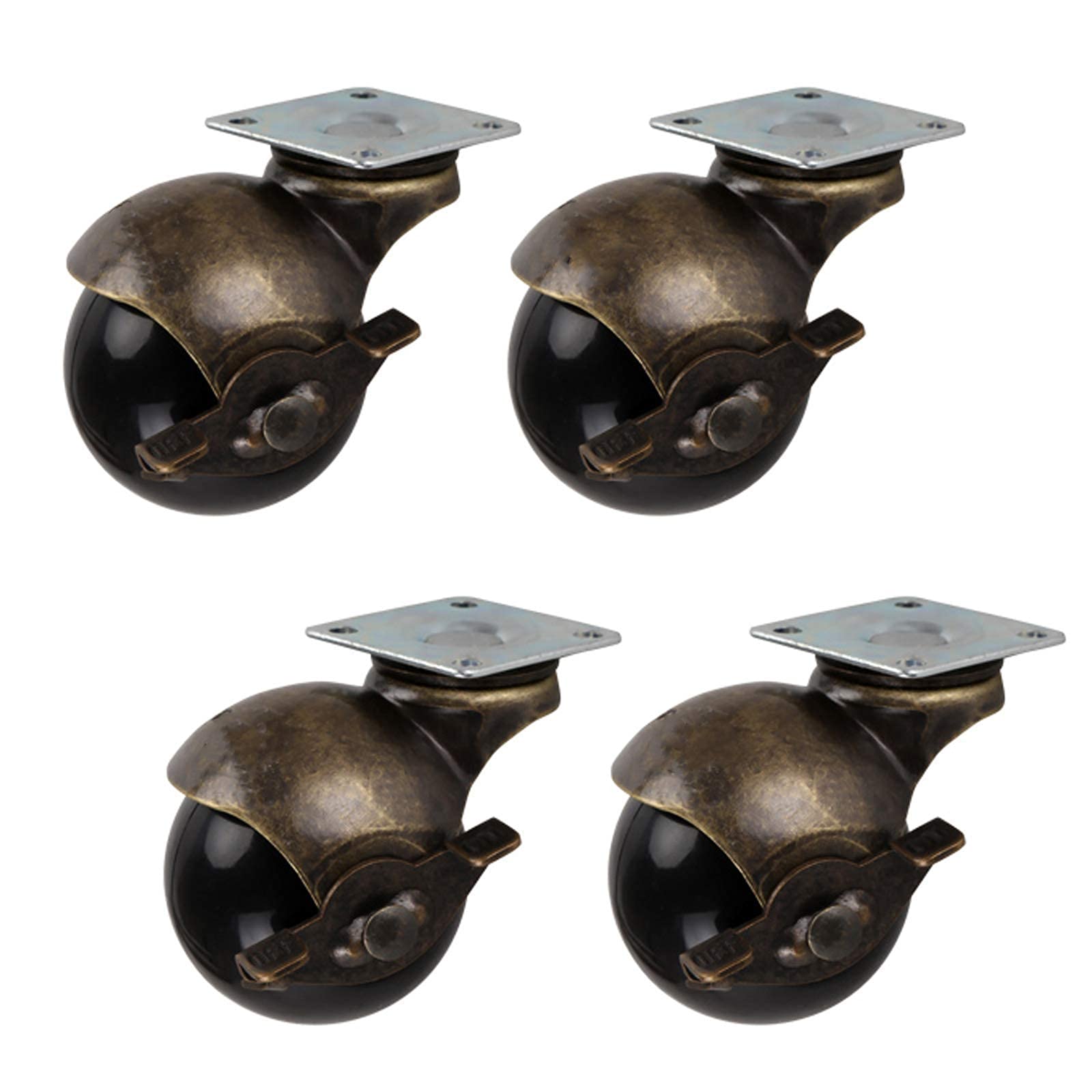 Roues à billes 4 pièces en bronze vintage avec roulettes de meubles de rechange de haute qualité