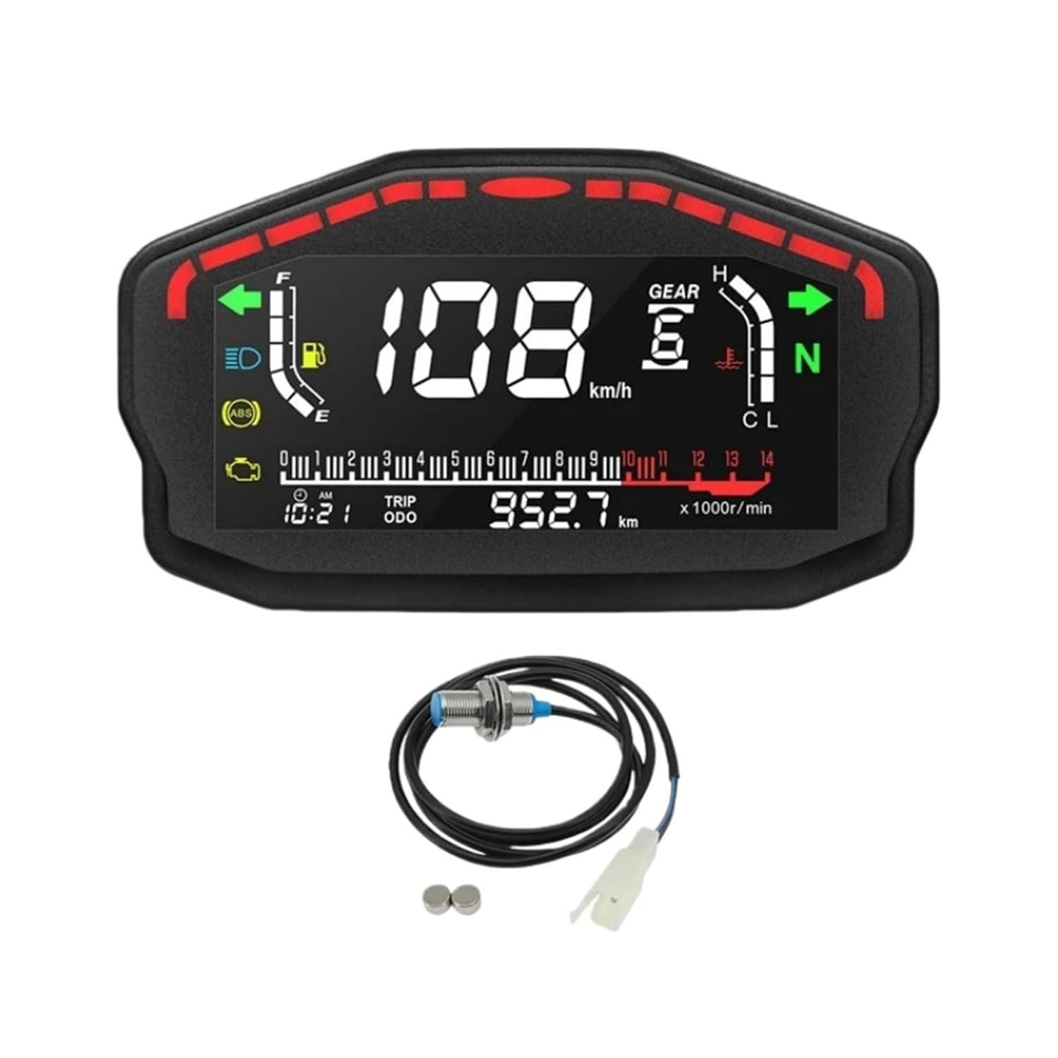 Motorcycle Speedometer Tachometer Motorcycle Digital Panel Universal Speedometer Odometer 2 4 Cylinder for HO&ND&A for Du&Cati for KA&was&AKI for Su&zuki