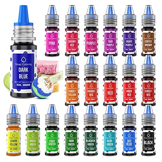 20 Colors Bath Bomb Soap Dye - Wayin Food Grade Skin Safe Liquid Based Colorant, Vibrant Concentrated Neon Soap Coloring for Soap Making DIY Bath Bomb Kit Bath Salt Crafting Slime Clay
