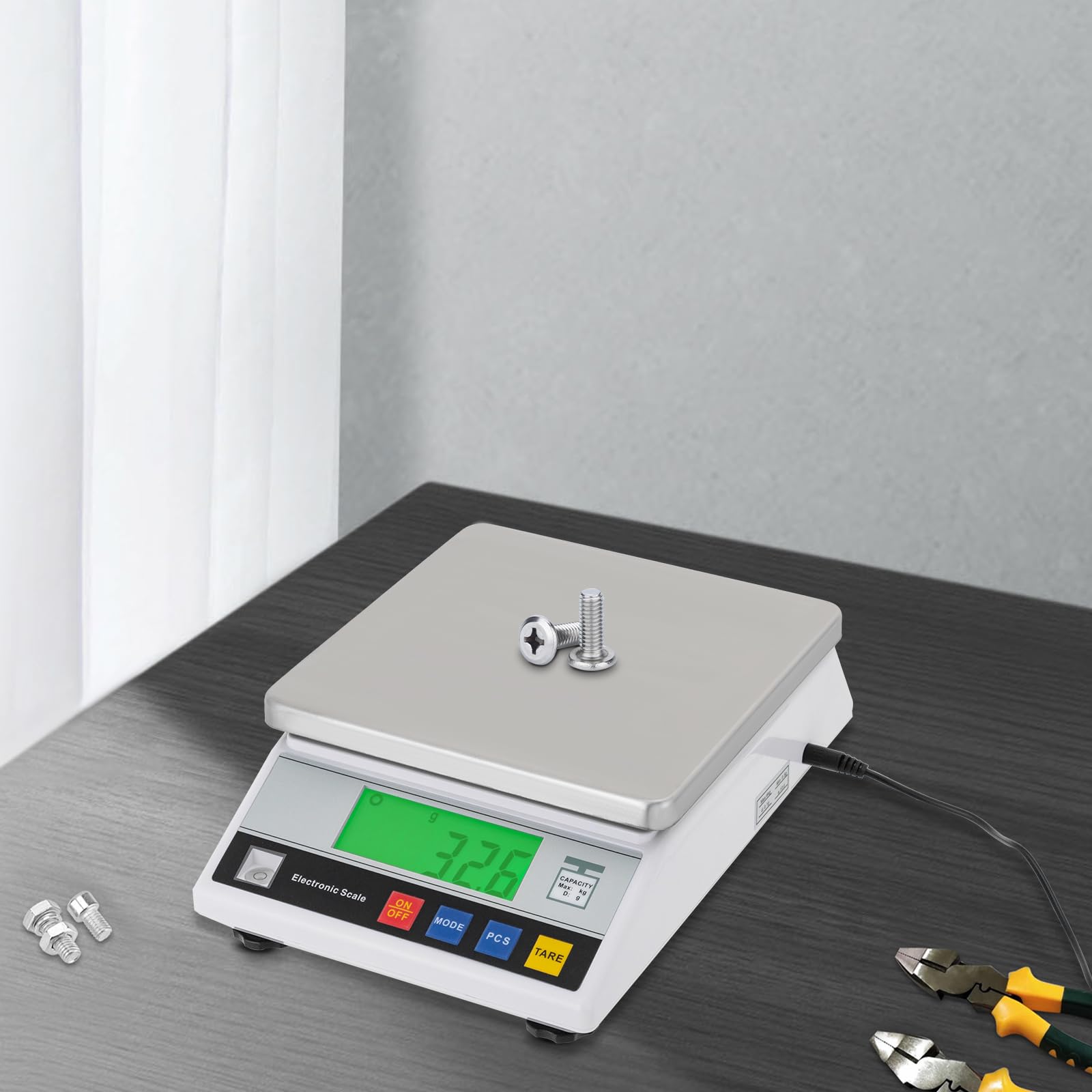 Bilancia analitica ad alta precisione – Bilancia di precisione in acciaio inox con display a LED – 0,1 g digitale elettronica industriale di precisione intelligente e scientifica con funzione di