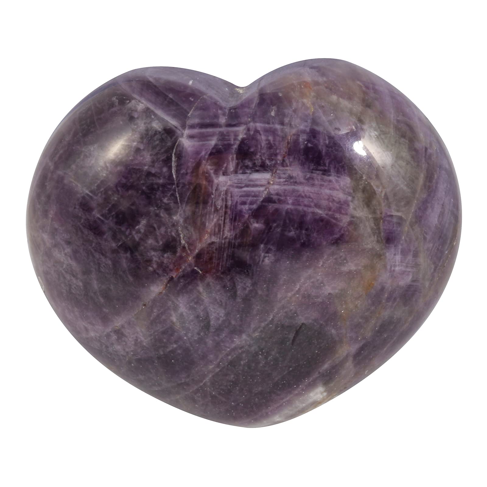 Natural Amethyst Heart Love Palm Pocket Stone Healing Chakra Worry Stone(1.8 Inch)