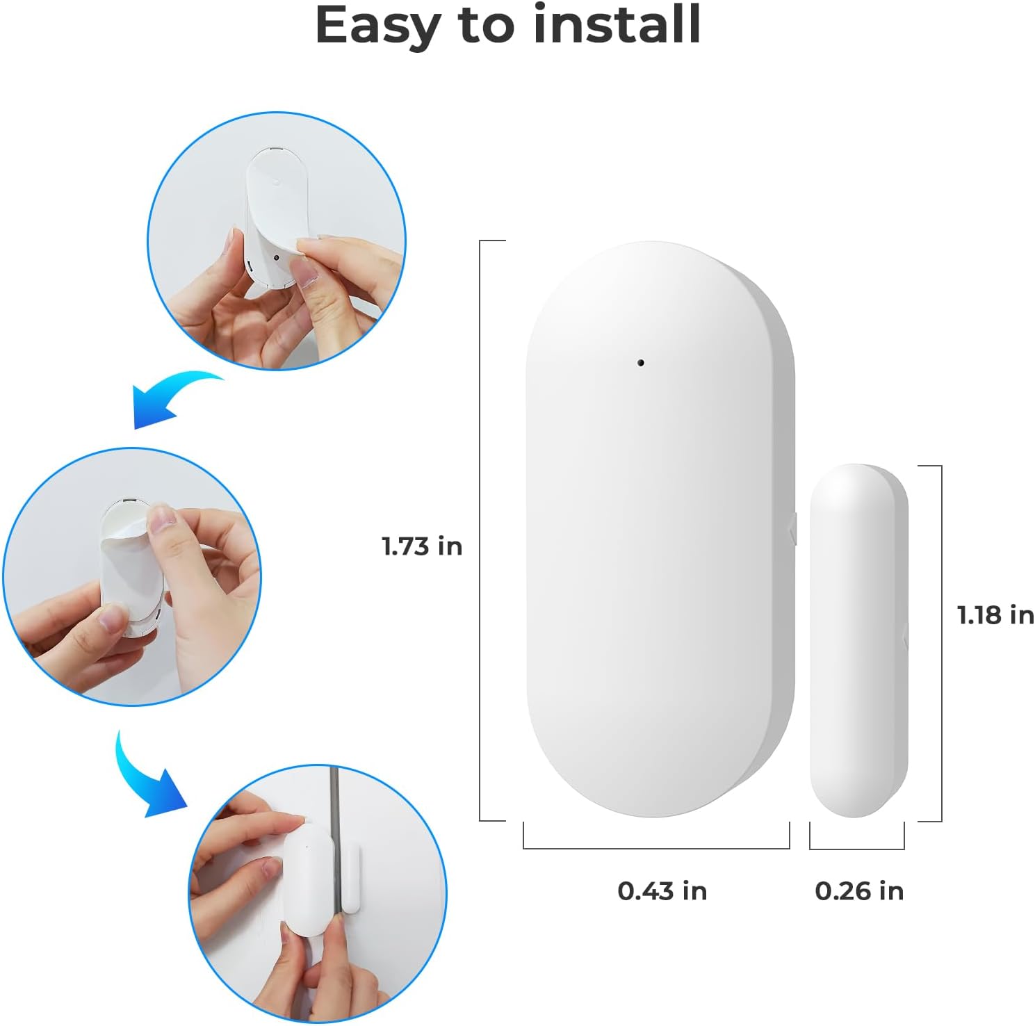 Door and Window Alarm Sensors,Window Sensors for Security Wireless Contact Sensor Alert Real-Time Notification for Business/Store/Home/Office When Entering,White(1 Pack)