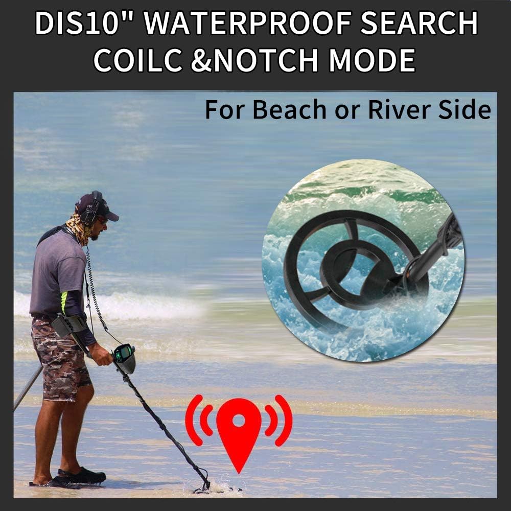 Metal Detector for Adults & Kids,High Accuracy 30-43 Inch Adjustable Waterproof Metal Detector,All Metal, P/P & Disc Modes, Notch,Great for Detecting Gold, Coin, Treasure Hunting
