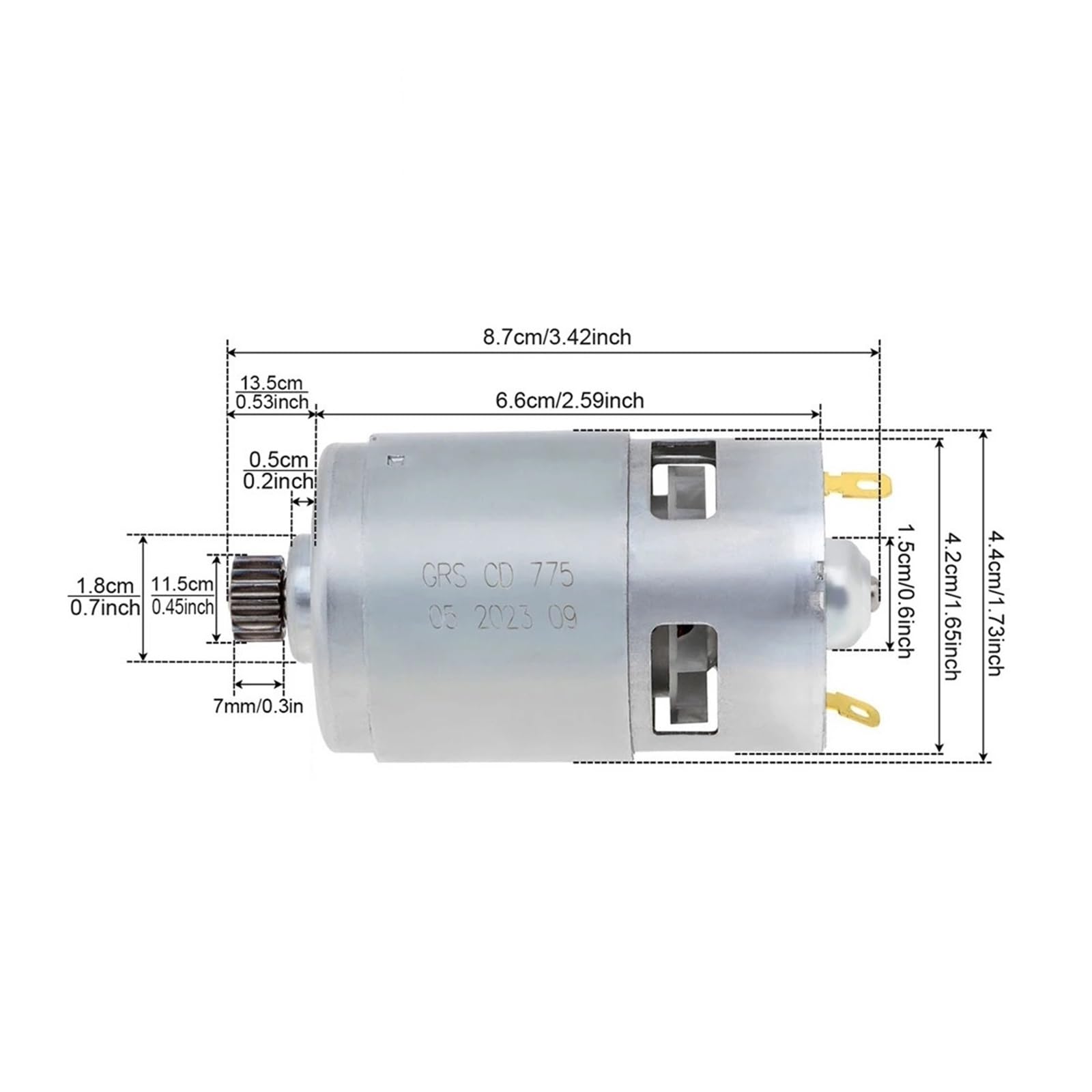 Moteur RS775 DC 11/16 dents 18V, scie alternative haute puissance, Micro moteur for sabre électrique, coupe à main, scie électrique au Lithium(16 Teeth)