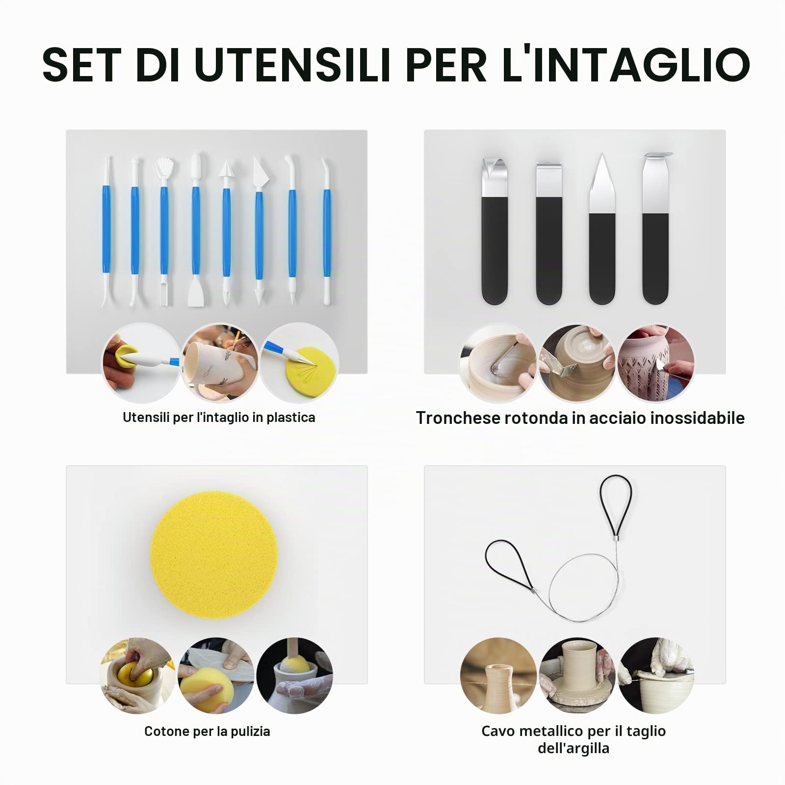 Tornio Ceramica Elettrico, 350W 25CM Tornio per Argilla Macchina con Bacino ABS Rimovibile, Pedale e Strumenti di Modellazione, Ruota di Ceramica che Forma Macchina