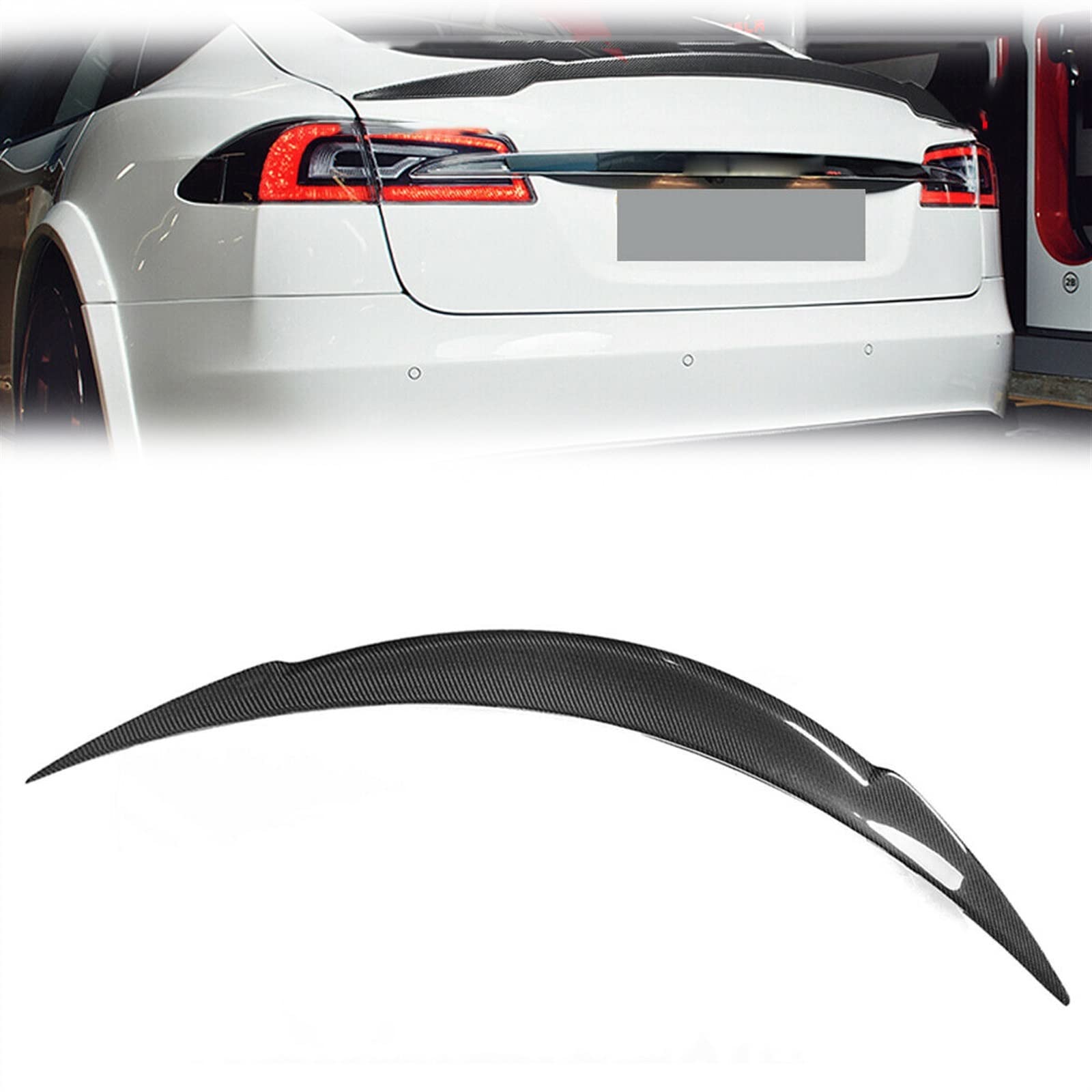 Aileron de Coffre Tesla Model S 2012-2017 lèvre séparateur carbone hayon rabat