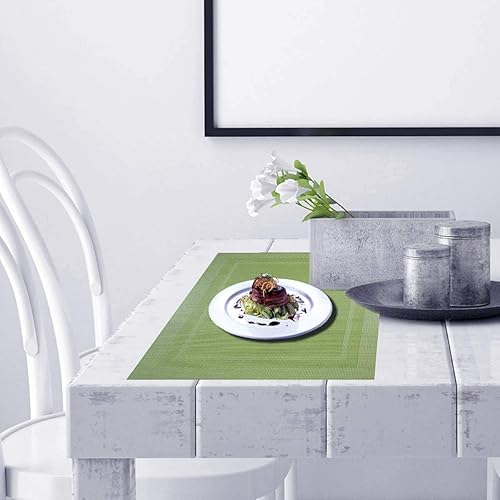 Miniatura 7 de PIGCHCY Manteles individuales lavables de vinilo, elegantes manteles individuales resistentes al calor para mesa de comedor, juego de 4 unidades,