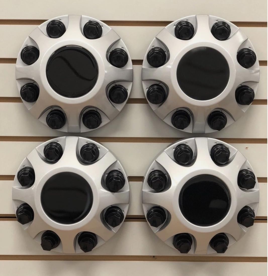 4pc for 2011-2016 Chevy Sierra HD 2500 3500 Hub Wheel Center Cap Silver 9597819 OEM (Matte Silver-A)