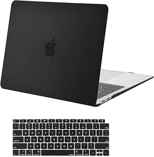 MOSISO - Funda rígida de plástico y protector de teclado para MacBook Air de 13 pulgadas con pantalla Retina Amarillo, Negro, Gris, naranja/fiesta