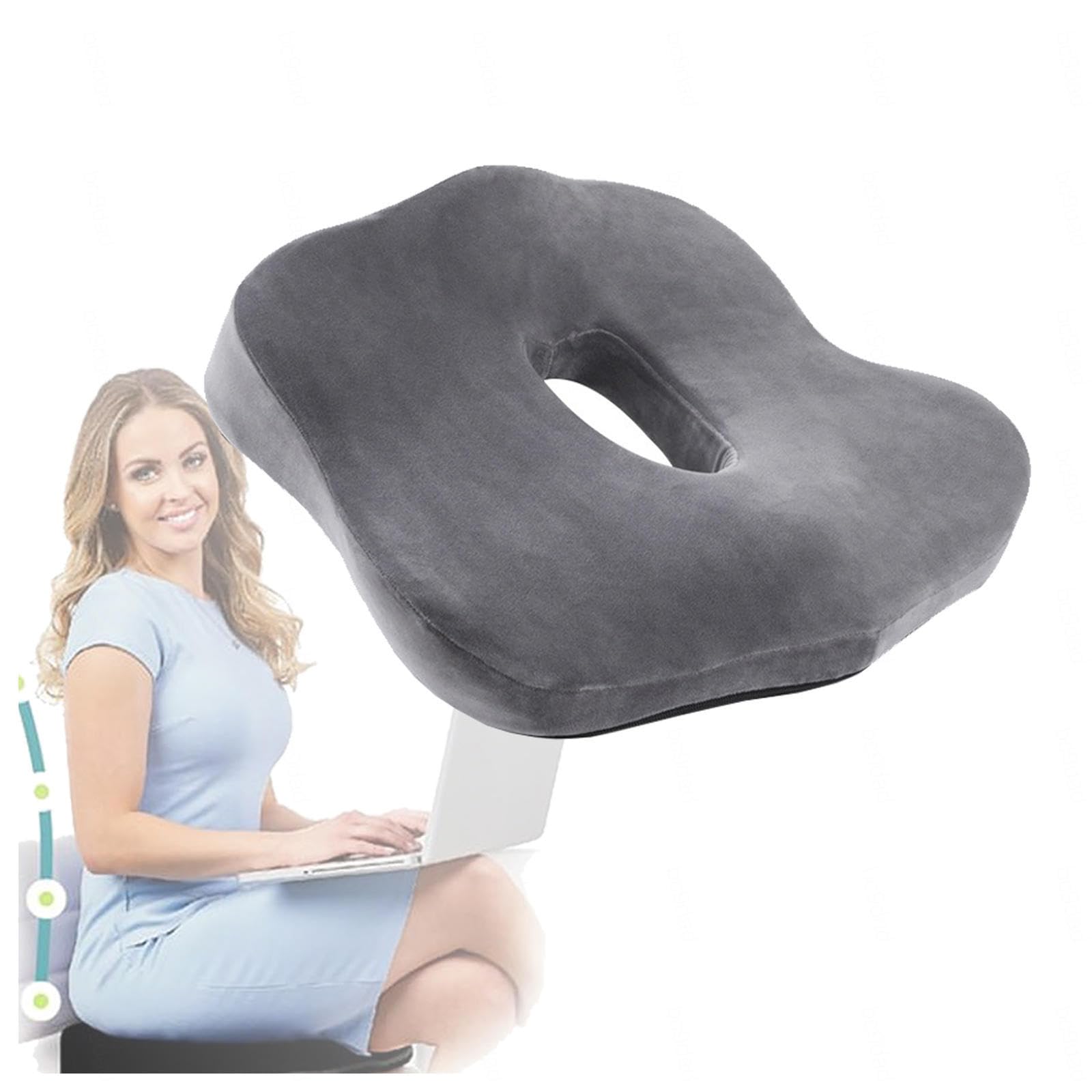 HAZARA Cojin Antiescaras Lavable Ergonómico Cojin Coxis para Oficina,Automóvil,Silla De Ruedas, Silla Escolar,A-Gray