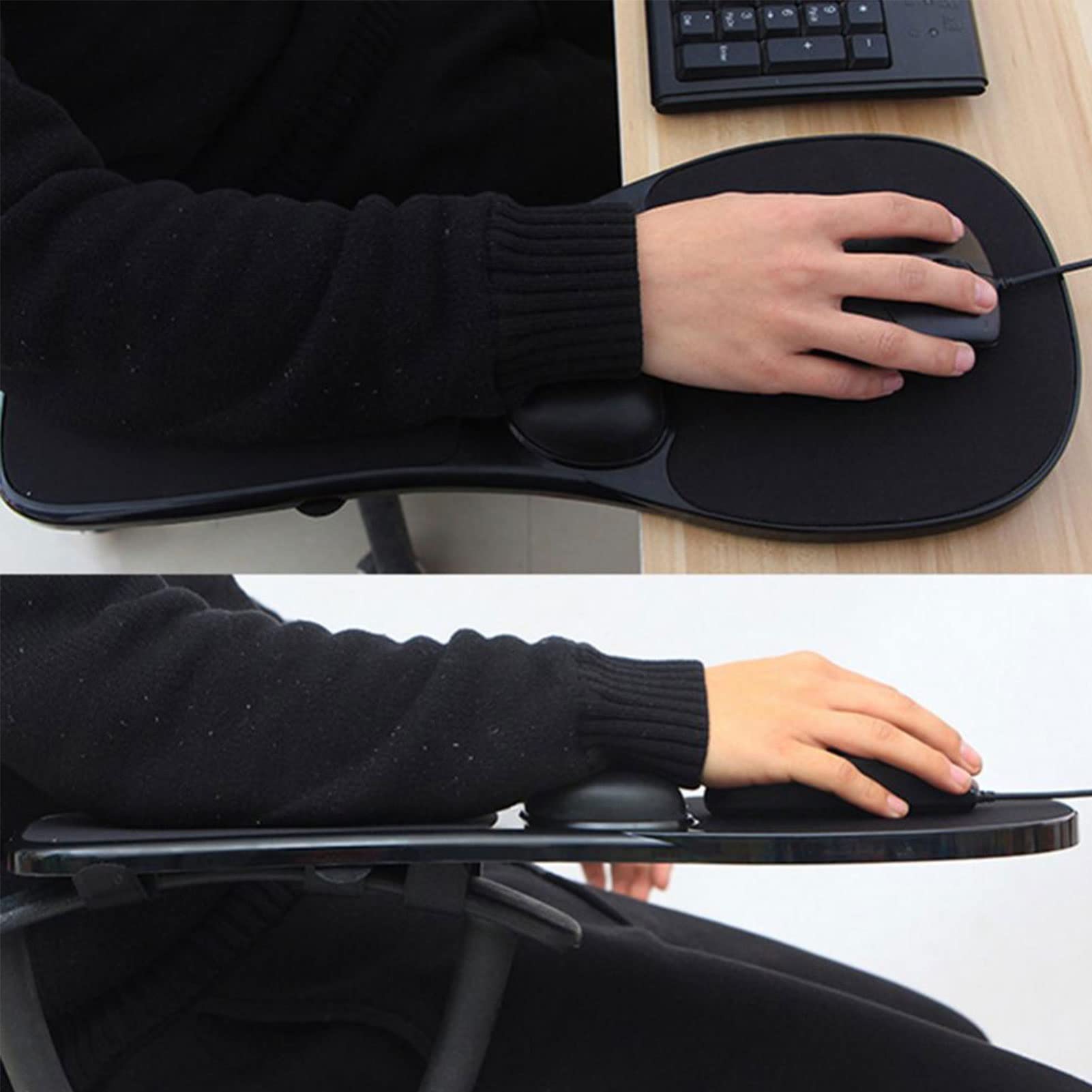 Computer Bracciolo Pad Poggiapolso Braccio Regolabile Staffa di Supporto for Casa E Ufficio,Supporto Ergonomico for Il Gomito del Braccio del Mouse,180 ° Regolabile