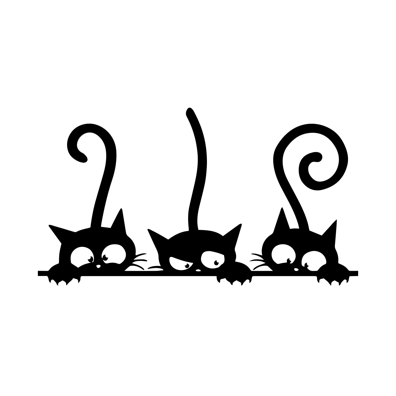 Sticker pour voiture chats coquins noir 14 cm pour personnaliser