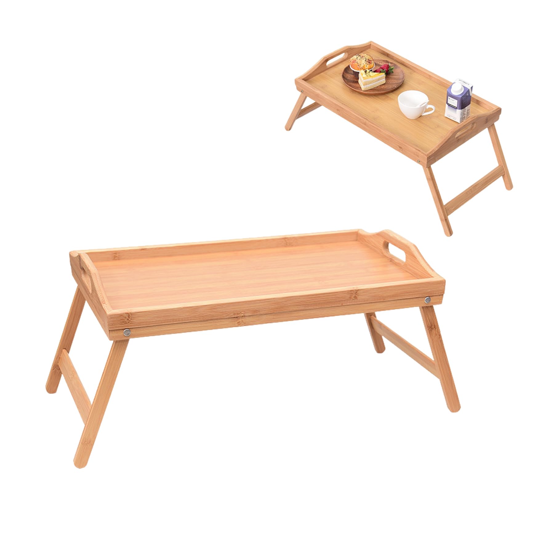 Plateau de lit pour manger en bambou pliable pour PC portable