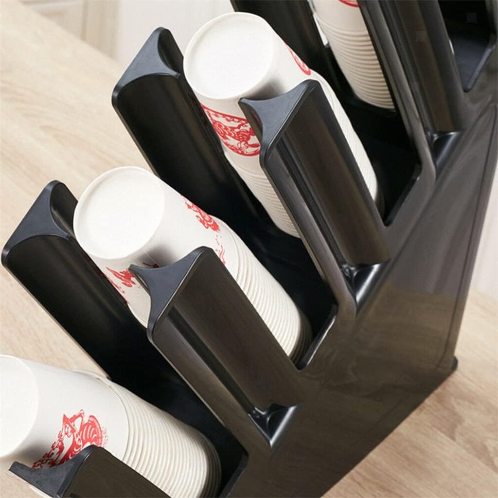 Portable 4 Stacks Paper Cup Lid Holder Dispenser Coffee Drink Cafe Home Buffet Stand Rack for Restaurant Convenience