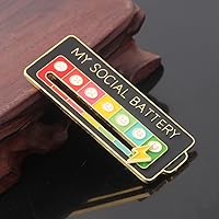 Vista 8 de Pin de batería social - My Social Battery Creative Lapel Pin, divertido esmalte emocional Pin 7 días a la semana