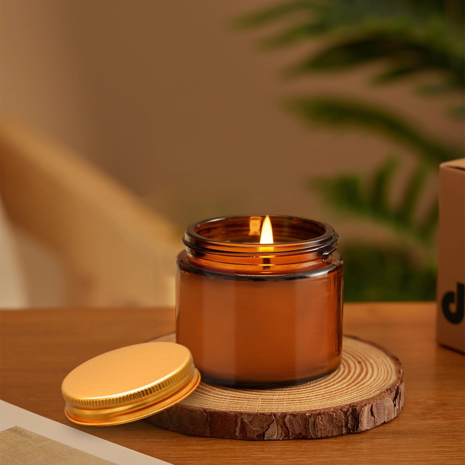 8 Vasetti Vetro Ambrato 50ml Per Cosmetici - Con Coperchio Alluminio, Ideali Per Creme E Viaggi